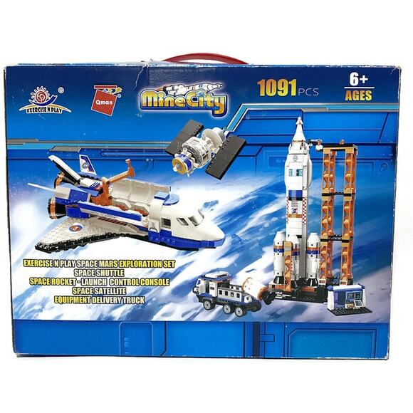 Mine City Space Shuttle Rocket Satellite Delivery Truck Building Block Set - Picture 2 of 7